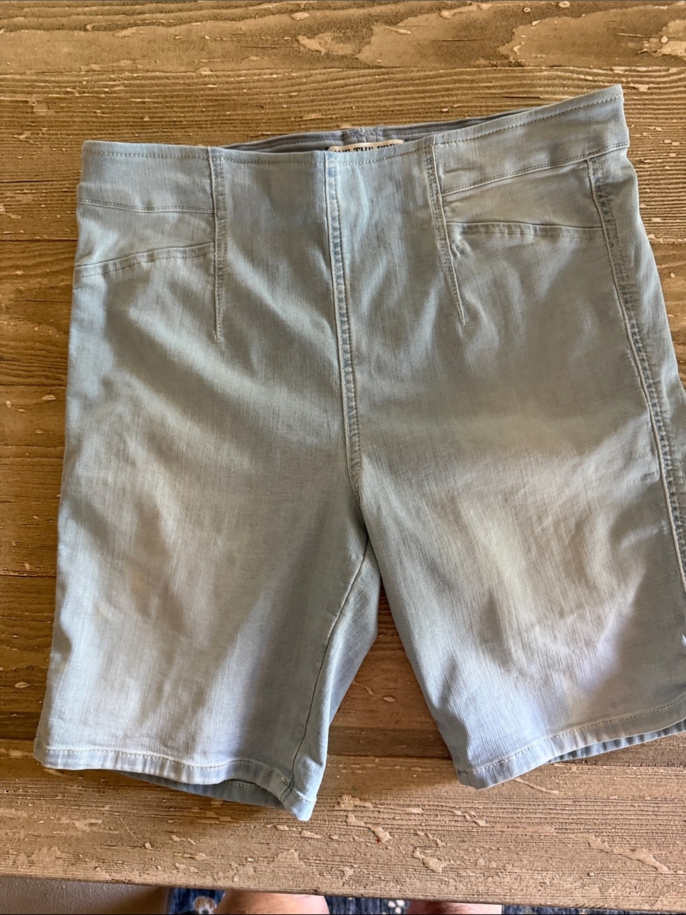 We The Free Light Blue Flat Front Mid-Thigh Shorts
